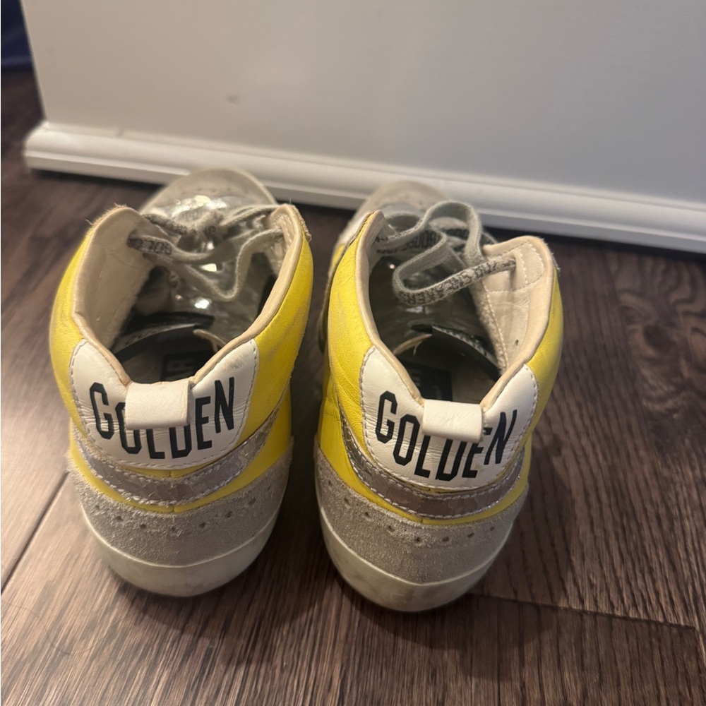 Golden Goose Yellow & White Lace-Up Sneakers - Picture 3 of 8
